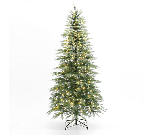 LuxenHome 7Ft Pre-Lit Green Cypress ArtificialTree