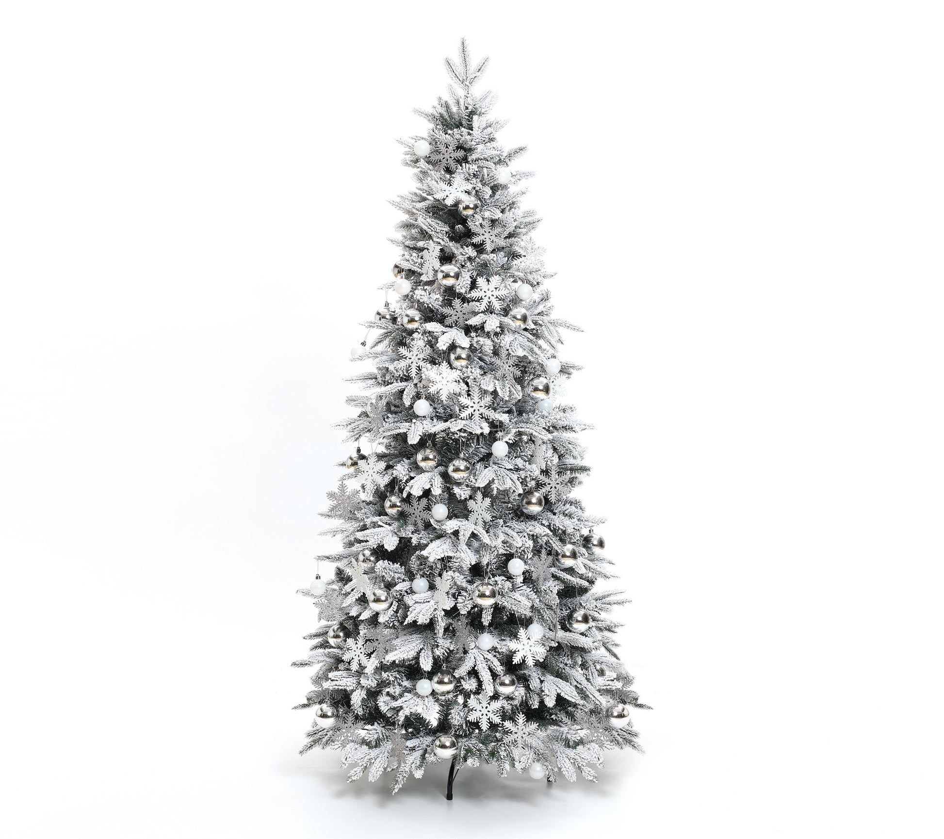 LuxenHome 6Ft Pre-Lit Snow Flocked Pop-Up Artificial Tree
