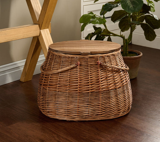 Cozy Cottage by Liz Marie Vintage Woven Wood Picnic Basket