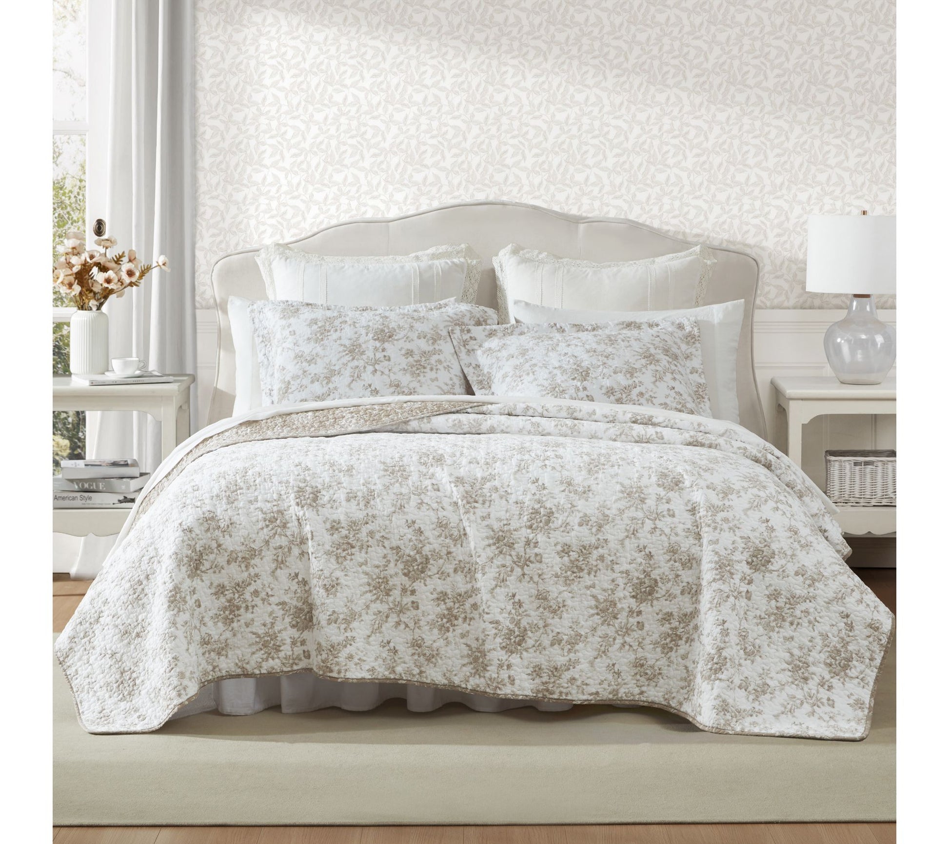 Laura Ashley Walled Garden King Quilt Sham Set