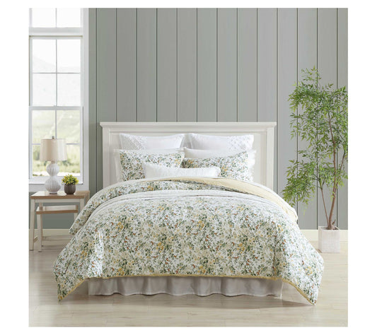 Laura Ashley Country Meadow Gold Full/Queen Comforter Sham Set