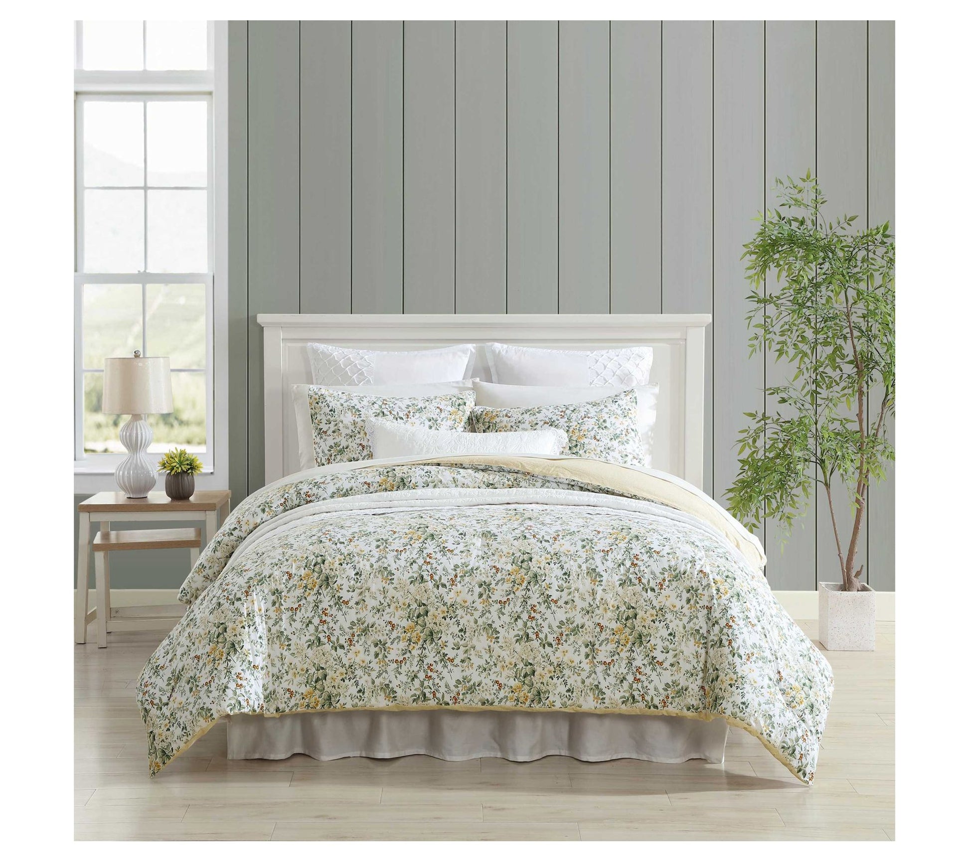Laura Ashley Country Meadow Gold King Comforter Sham Set