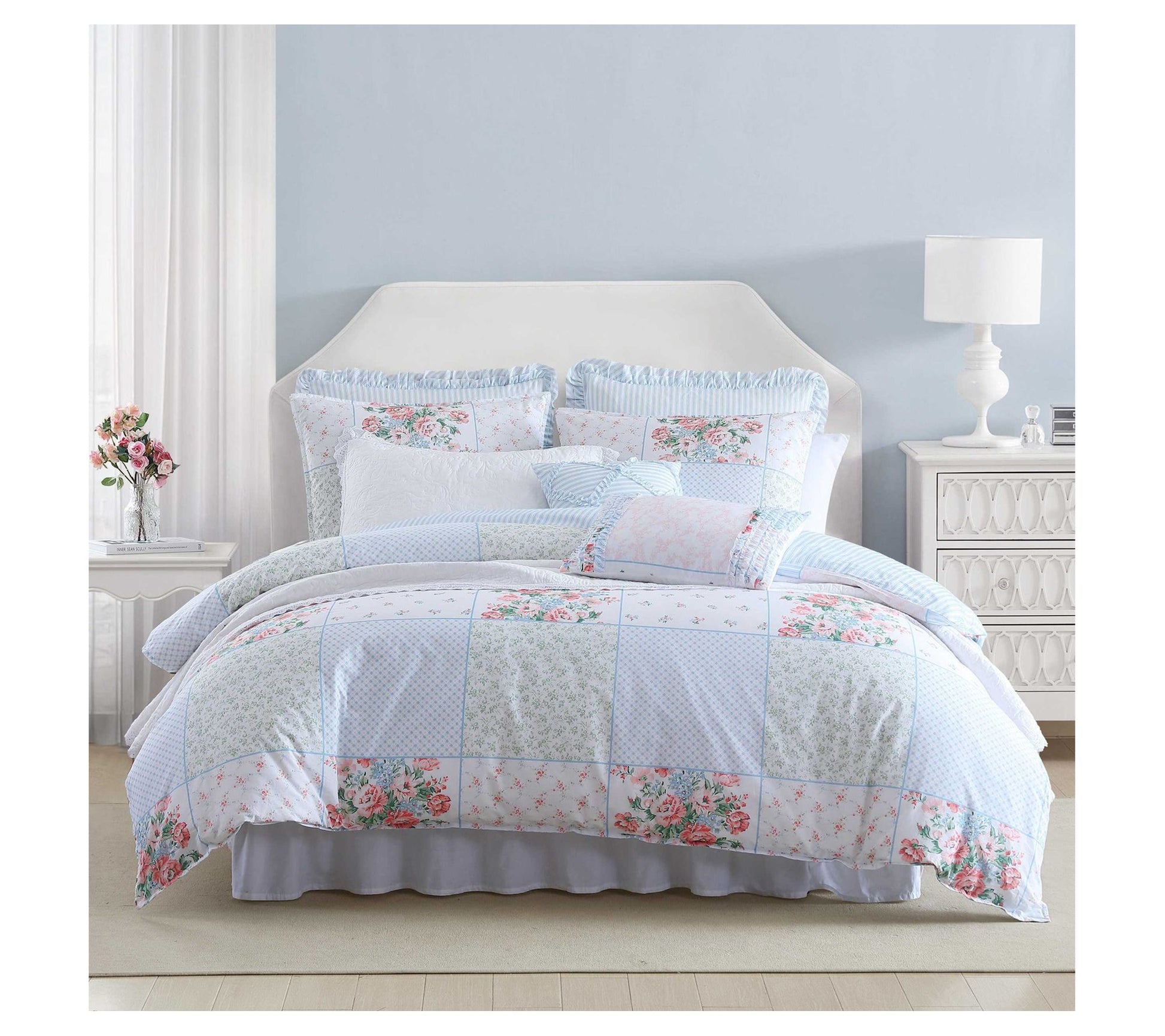 Laura Ashley Hope Patchwork King Comforter ShamSet