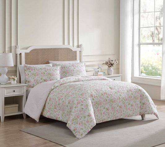 Laura Ashley Morning Gloria Pink Full/Queen Comforter Sham Set