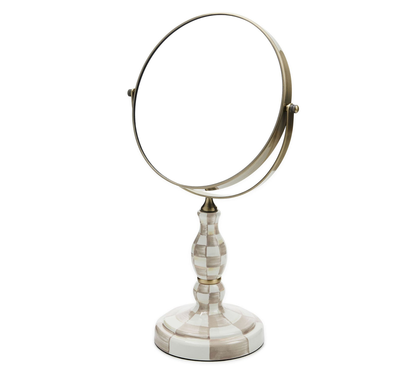 MacKenzie-Childs Mocha Check Vanity Mirror