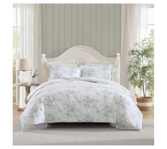 Laura Ashley Arundel Grey Full Queen Duvet Cover Set