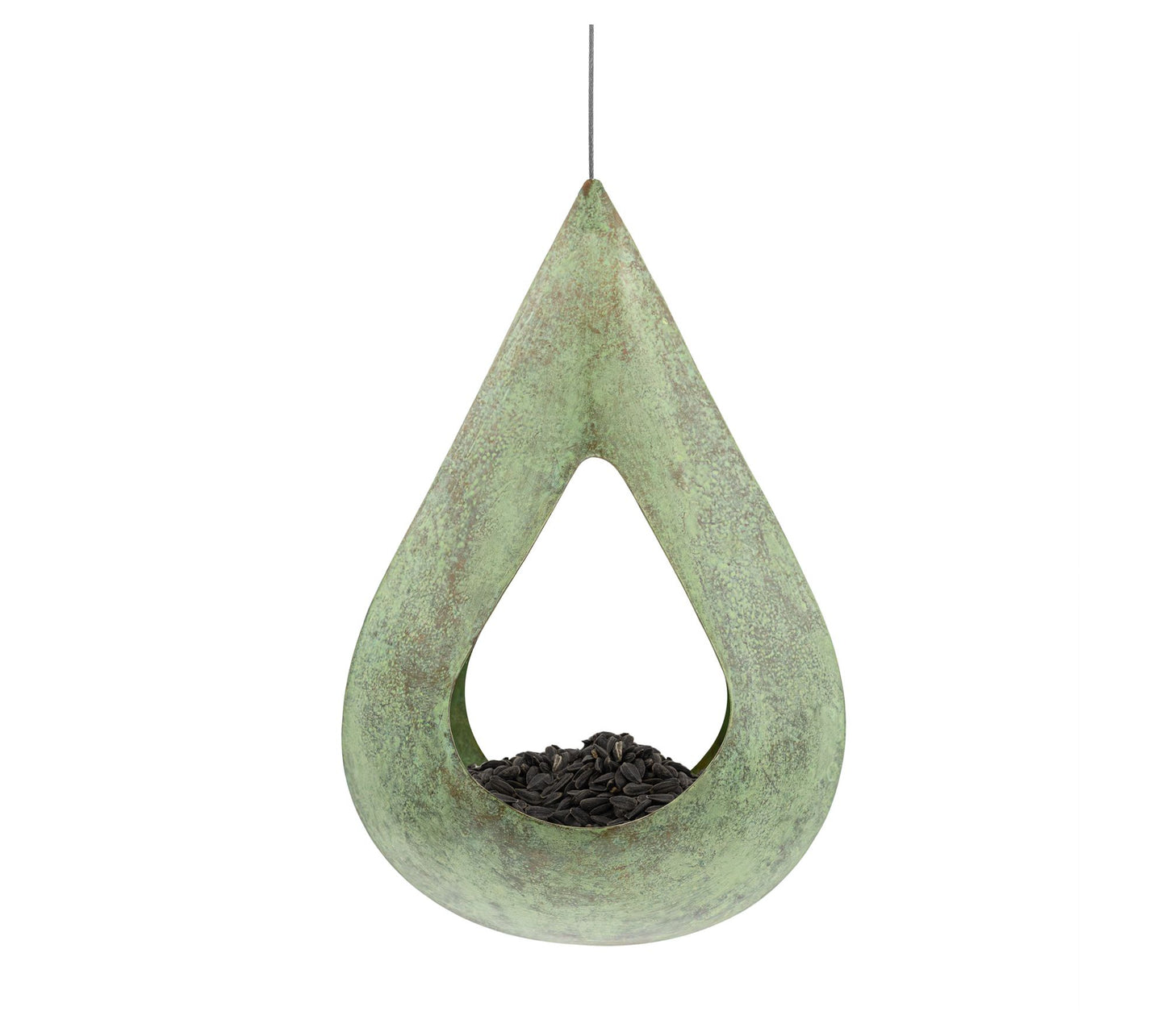 Verde Raindrop Fly-Thru Copper Bird Feeder by Good Directions