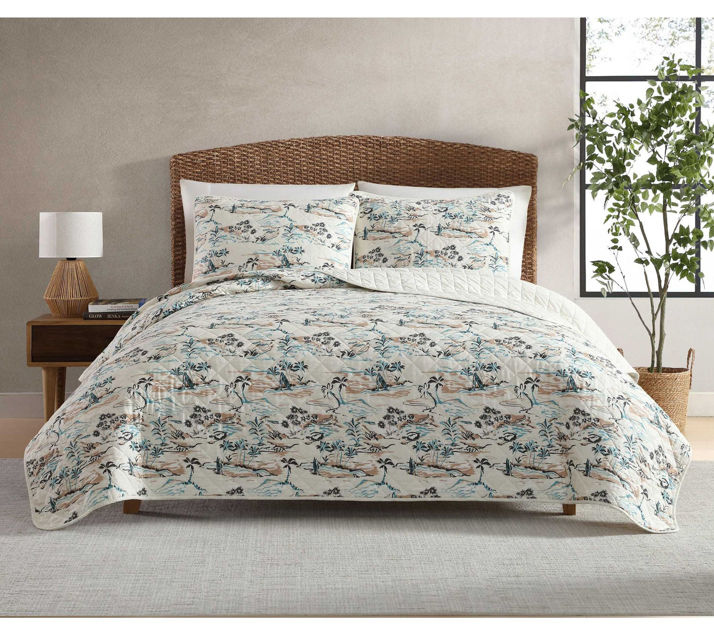 Eddie Bauer Alani Island Beige King Quilt ShamSet