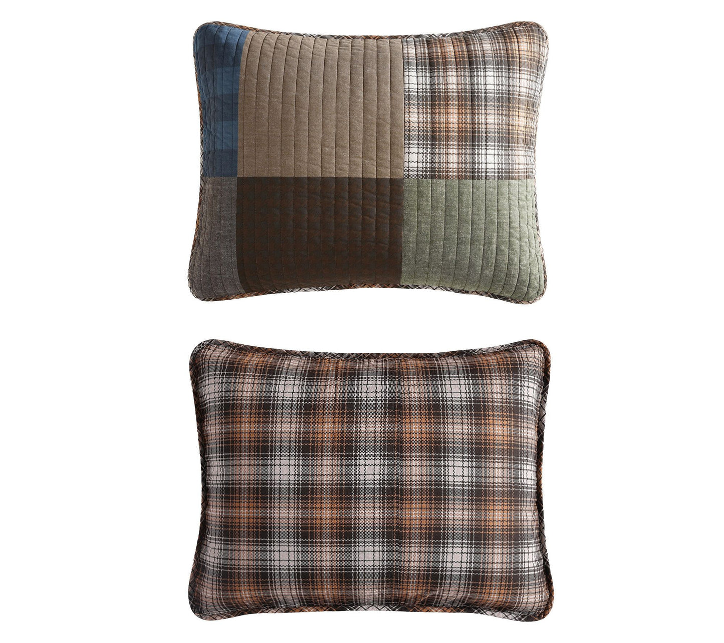 Eddie Bauer Classic Patchwork Brown King QuiltSham Set