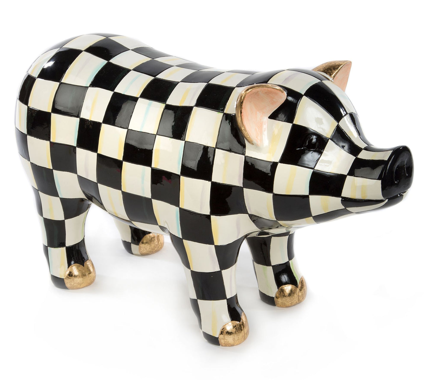 MacKenzie-Childs Courtly Check Pig Figurine