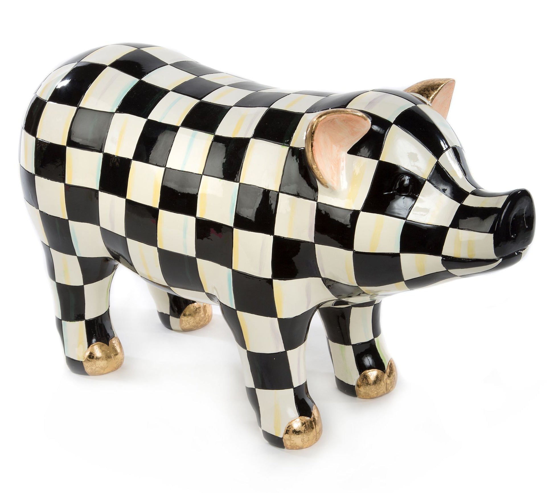 MacKenzie-Childs Courtly Check Pig Figurine