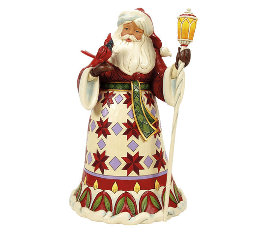 Jim Shore Heartwood Creek Santa with Cardinal Figurine 12.1" H
