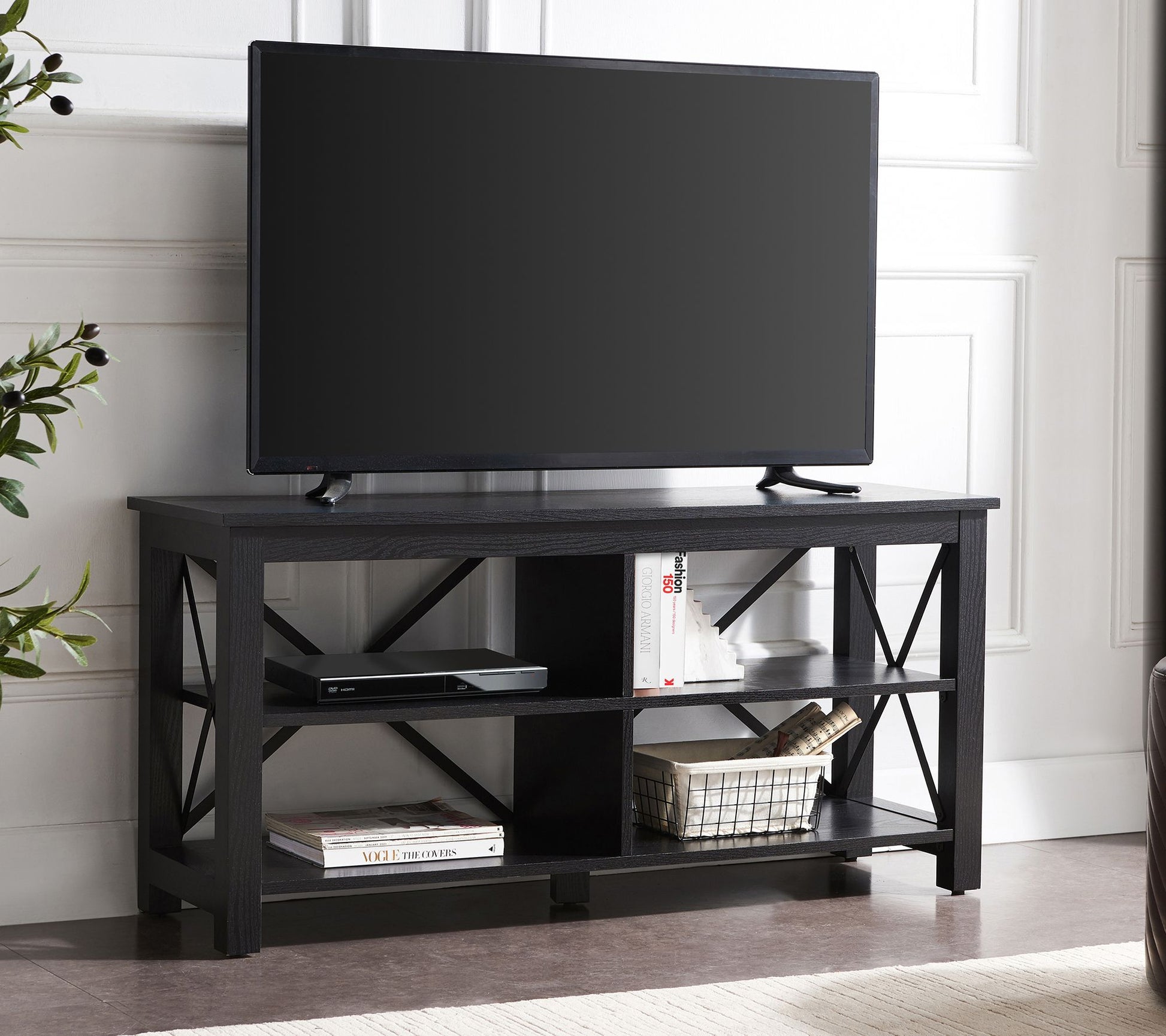 Hudson&Canal Sawyer Rectangular TV Stand for TV's up to 55"
