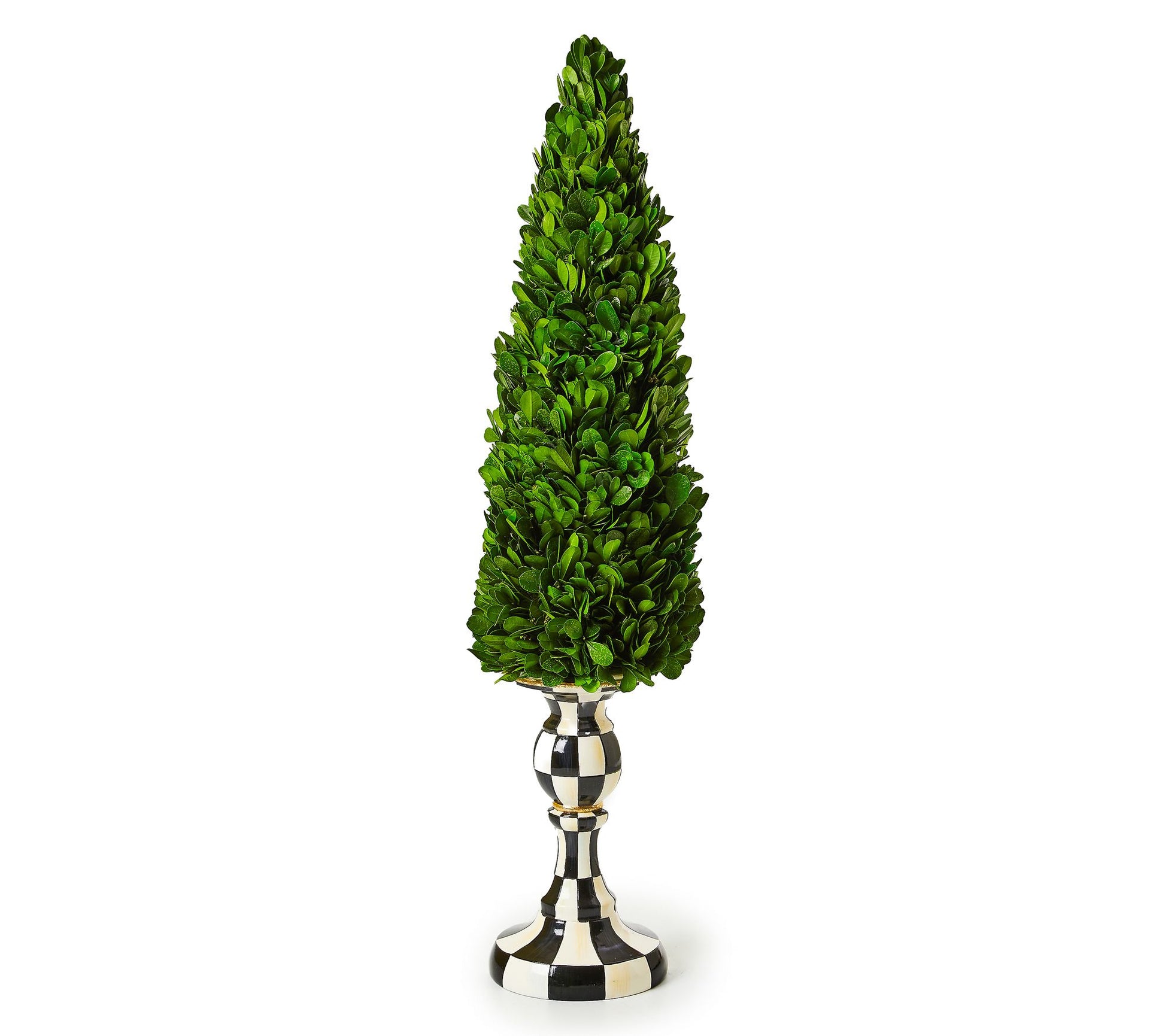 MacKenzie-Childs Courtly Check Large Pedestal Boxwood Tree