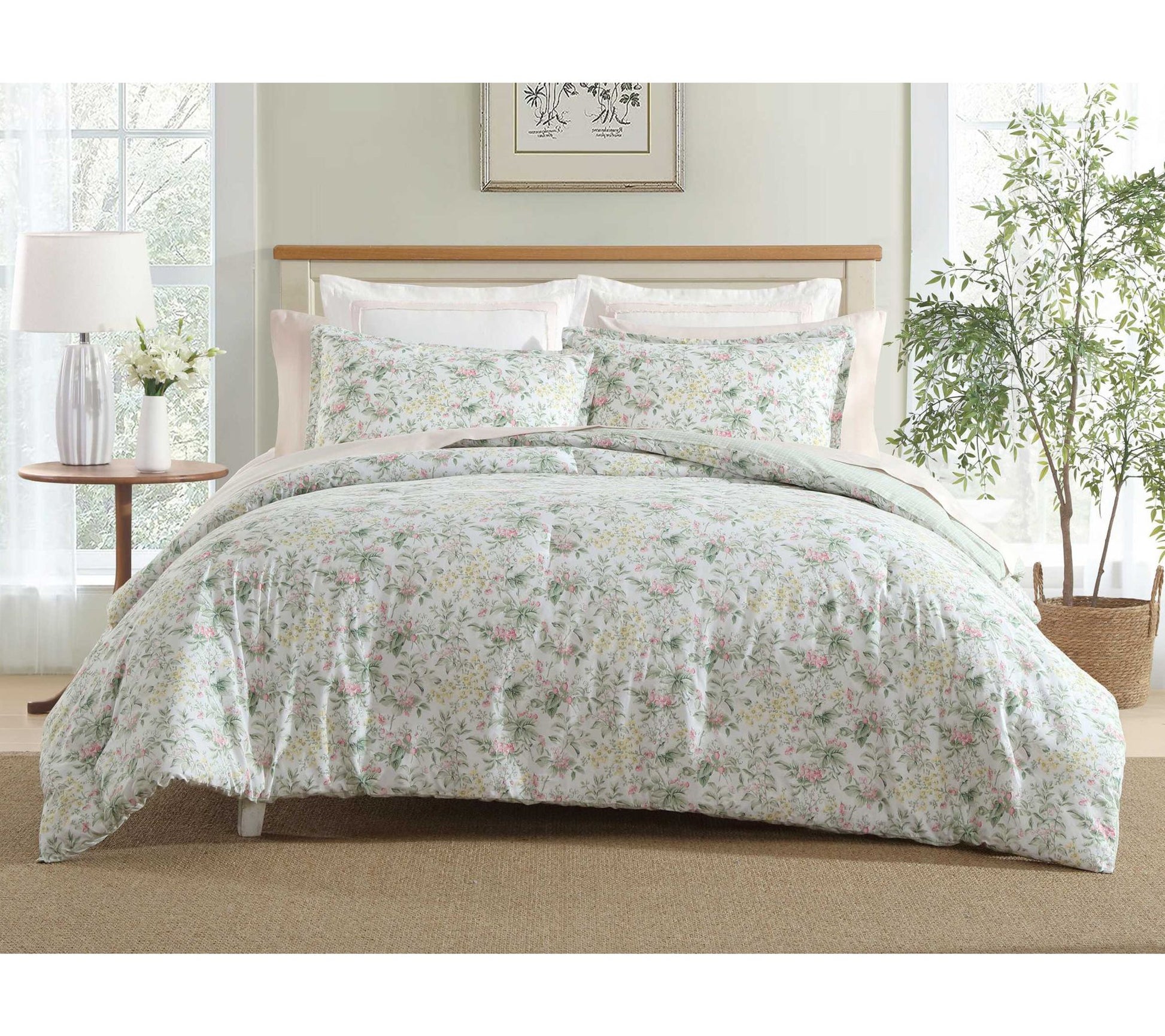 Laura Ashley Bramble Floral Pink King ComforterSet