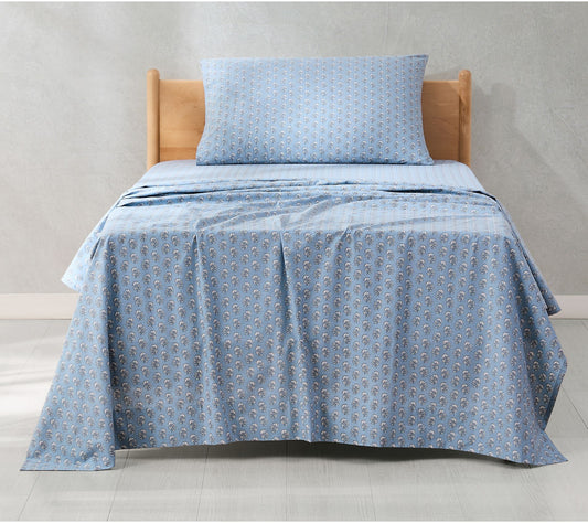 Lush Decor Freesia Cotton Sheet Set Blue 3-Piece Set Twin