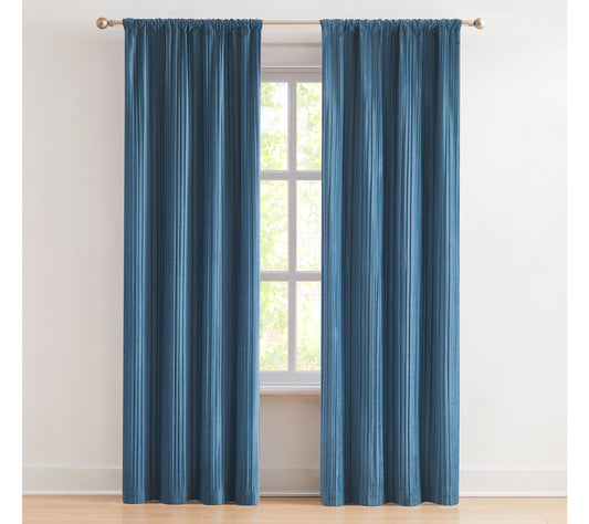 Lush Decor Glam Pleated Velvet Light Filtering Window Curtains