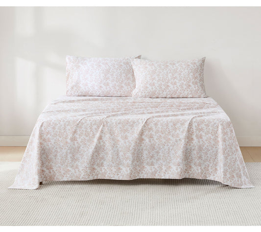 Lush Decor Peony Toile Sheet Set Mauve 6-PieceSet King
