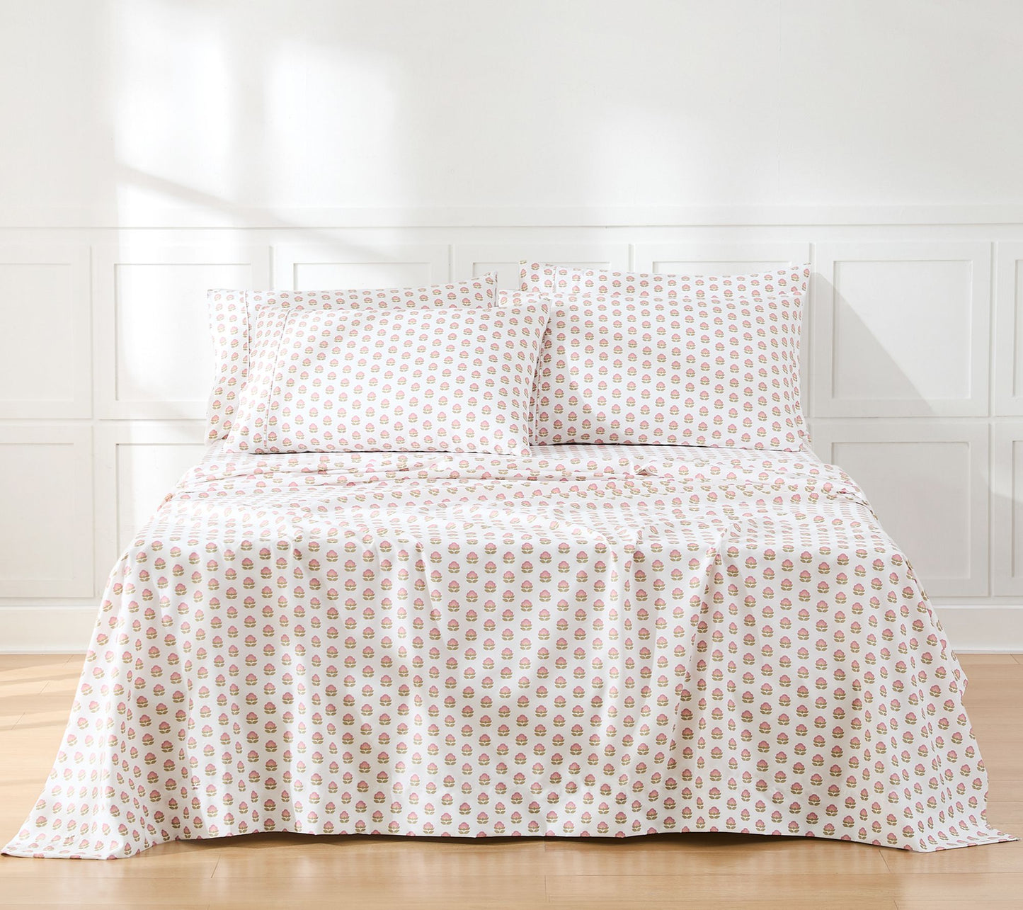 Lush Decor Prisha Floral Sheet Set Peach 6-Piece Set Queen