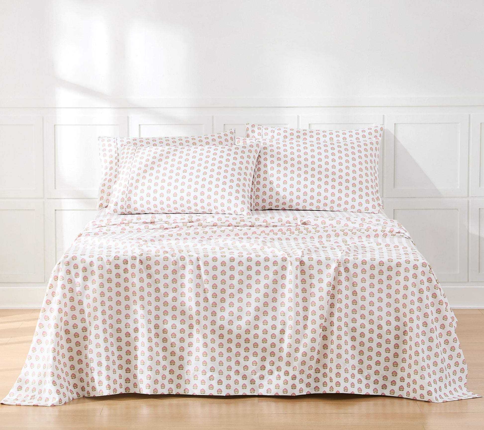 Lush Decor Prisha Floral Sheet Set Peach 6-Piece Set Queen