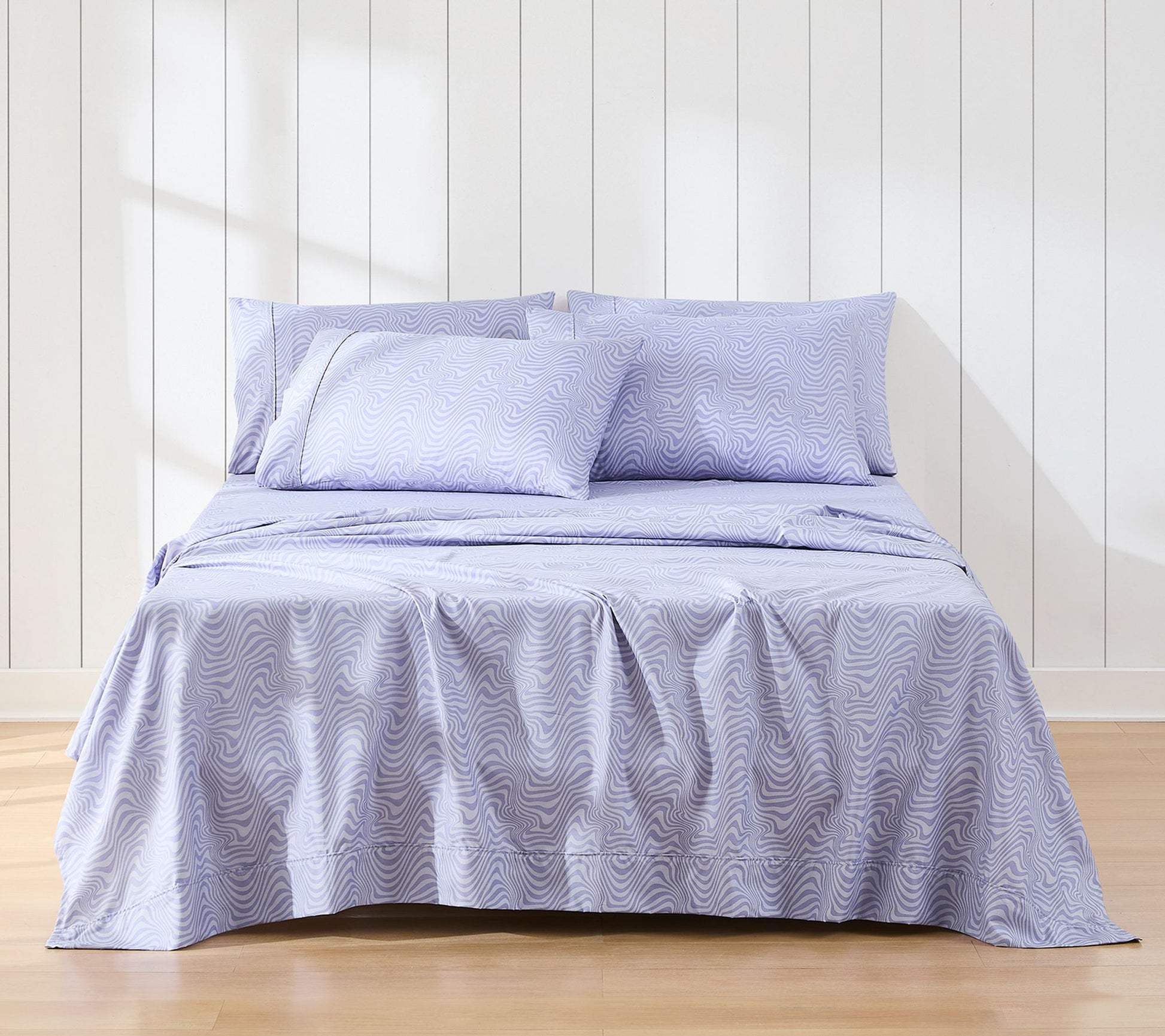Lush Decor Retr o Waves Sheet S et Violet 6-Pie ce Set Queen