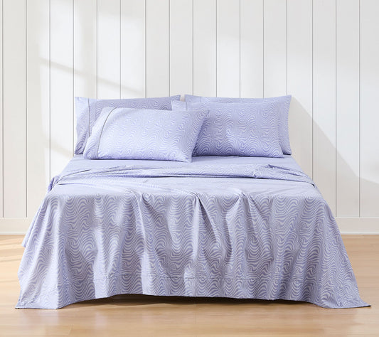 Lush Decor Retr o Waves Sheet S et Violet 6-Pie ce Set Queen