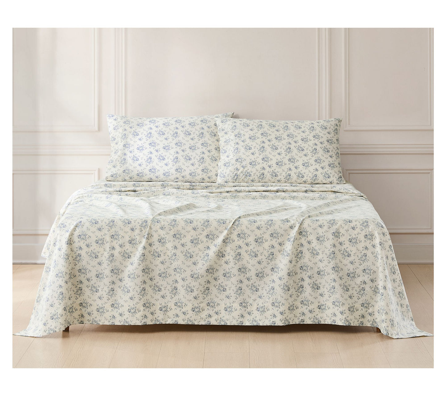 Lush Decor Rose Garden Cotton Sheet Set Blue 4-Piece Set Full