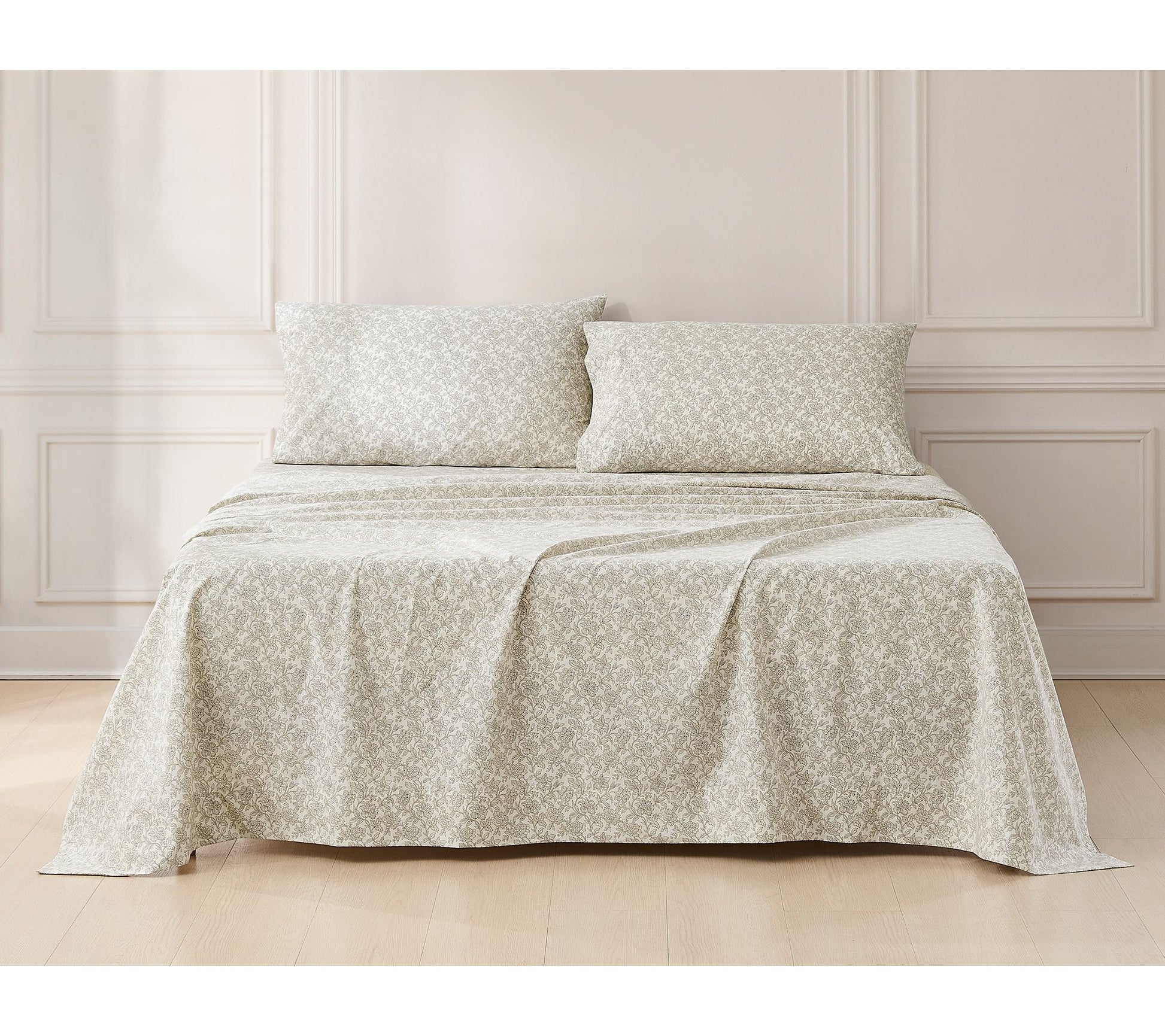 Lush Decor Zara Floral Block Cotton Sheet 4-Piece Set King