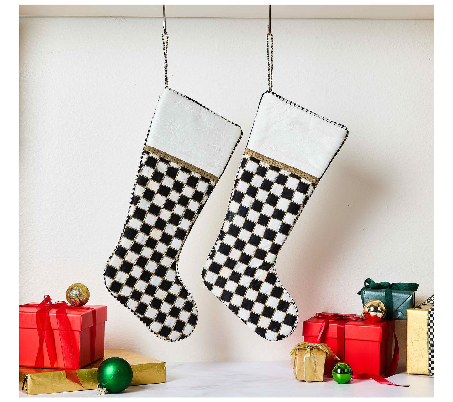 MacKenzie-Childs Courtly Check Stockings, Set of 2