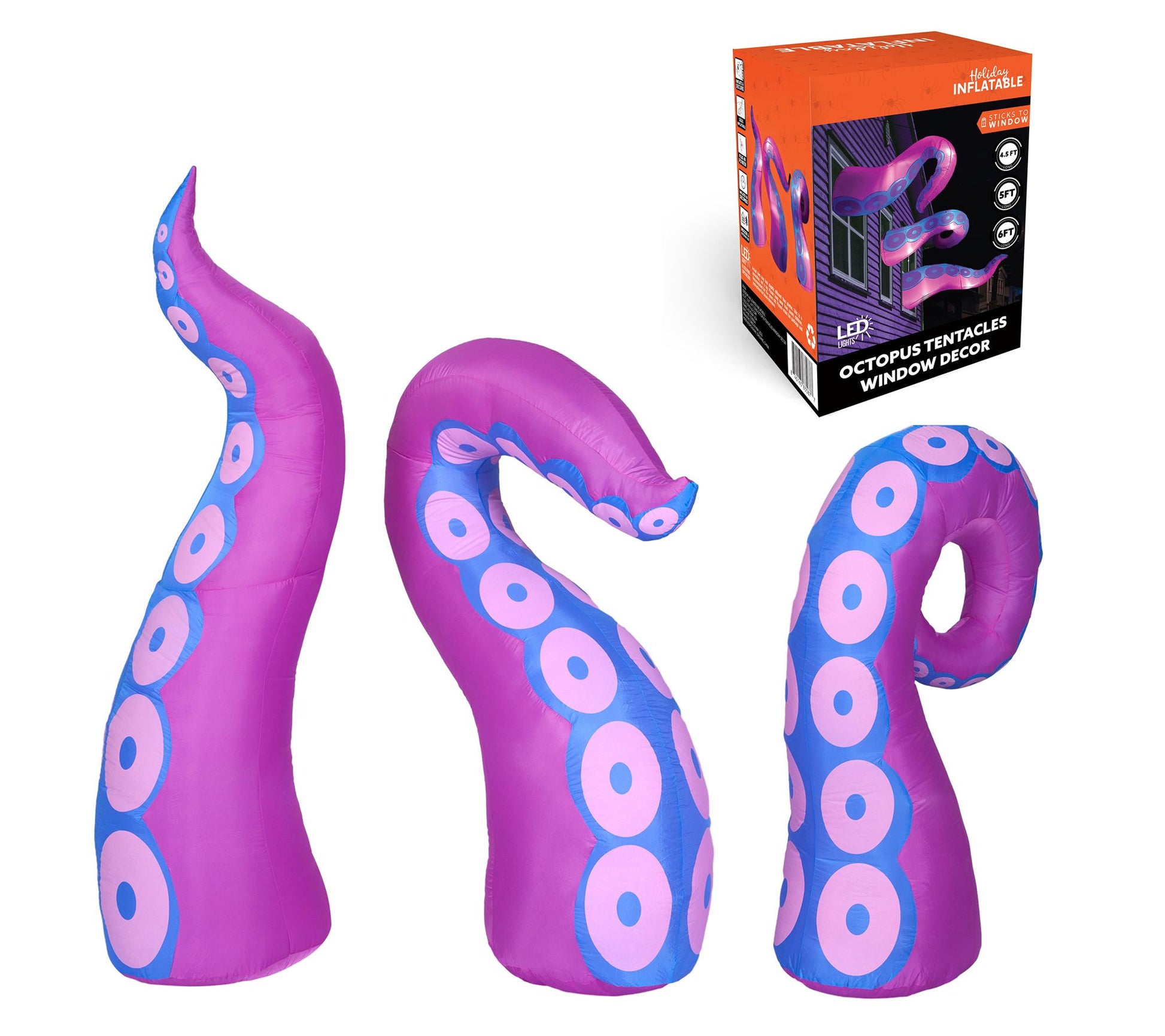 Joyfy 3-Piece Halloween Inflatable Giant Octopus Tentacle