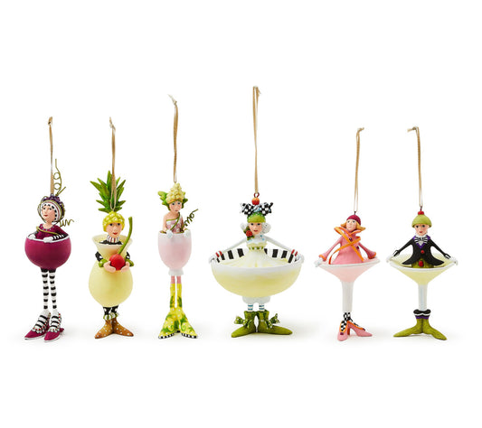 MacKenzie-Childs Mini Cocktail Ornaments, Set of 6