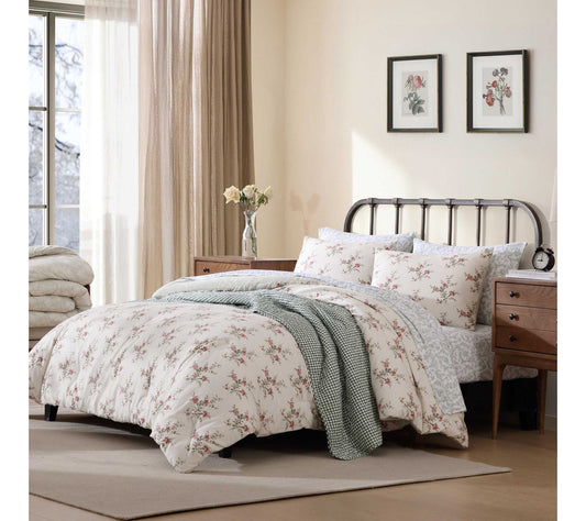 Laura Ashley Jessika Cotton Flannel Full/QueenComforter Set