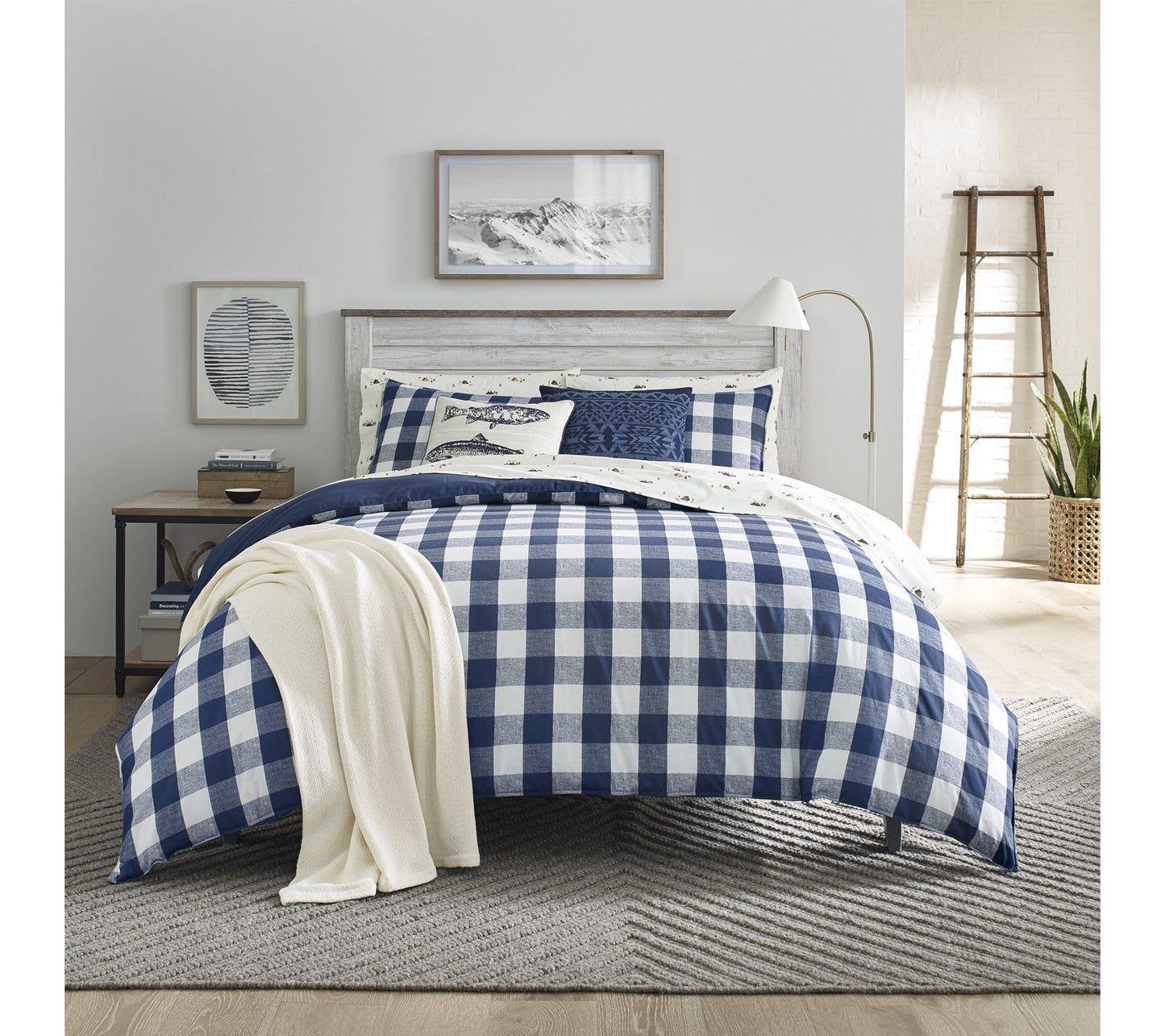 Eddie Bauer Lakehouse Plaid Blue Full/Queen Comforter Set
