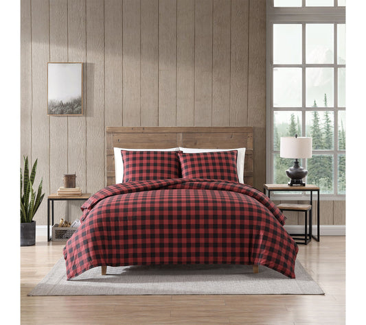 Eddie Bauer Mountain Plaid Red King Duvet CoverSet
