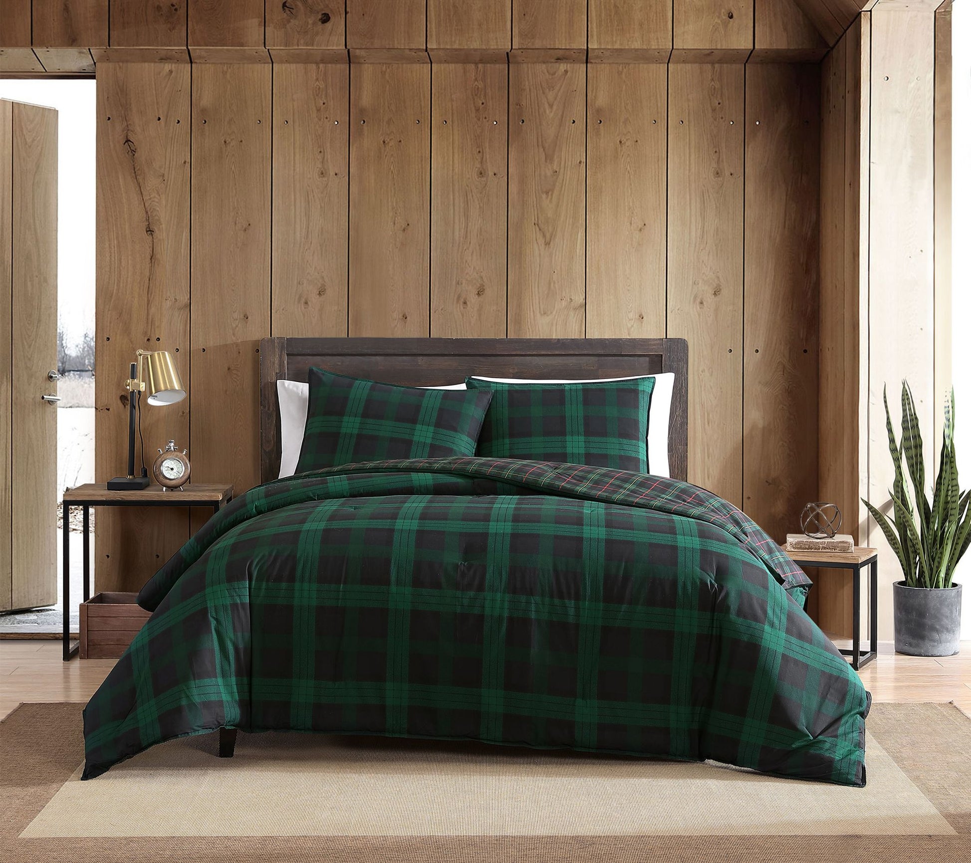 Eddie Bauer Woodland Green Cotton King Duvet Cover Set