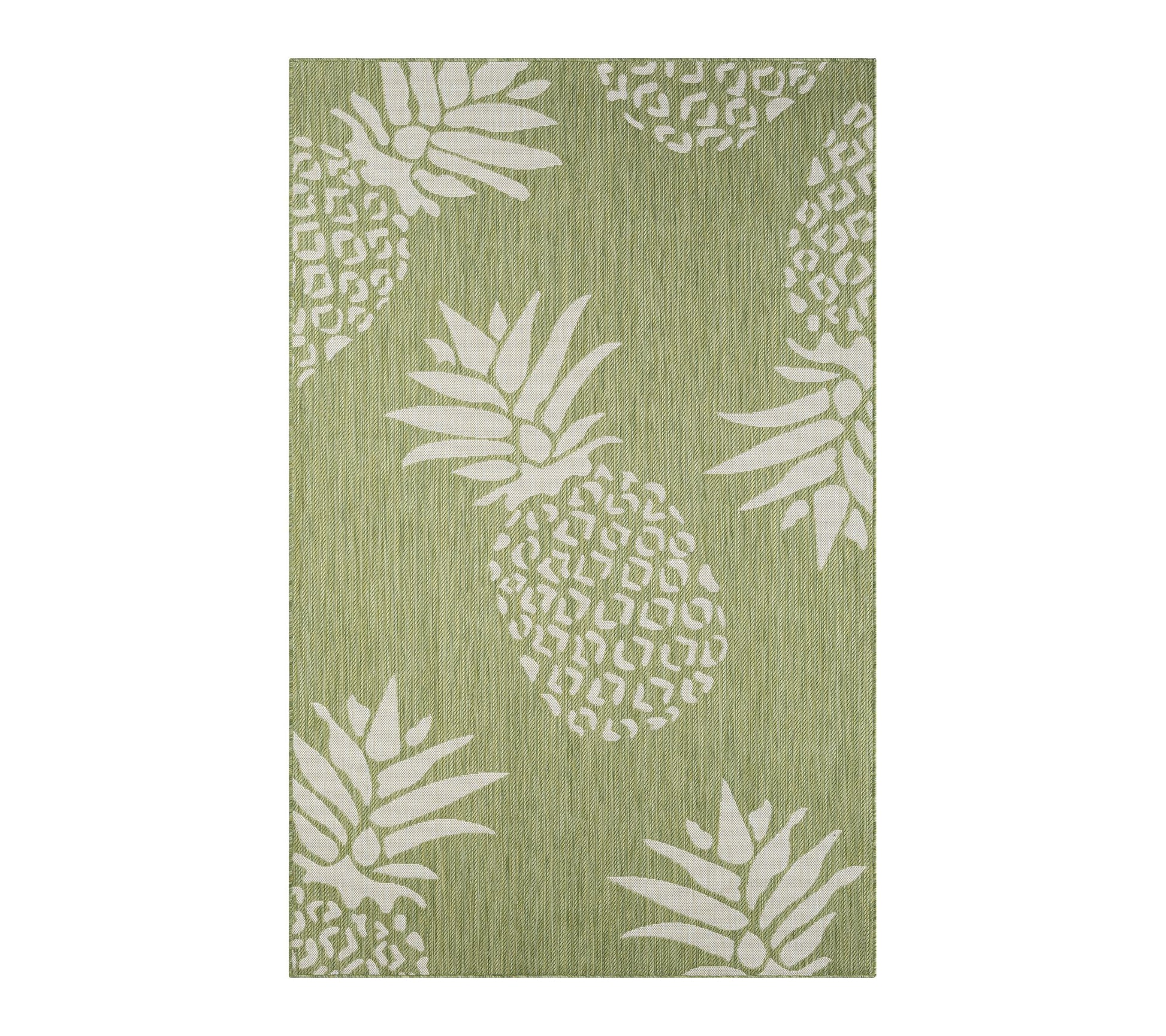 Ox Bay Green/Ivory Pineapple Outdoor Area Rug, 7'9 " x 9'9 "