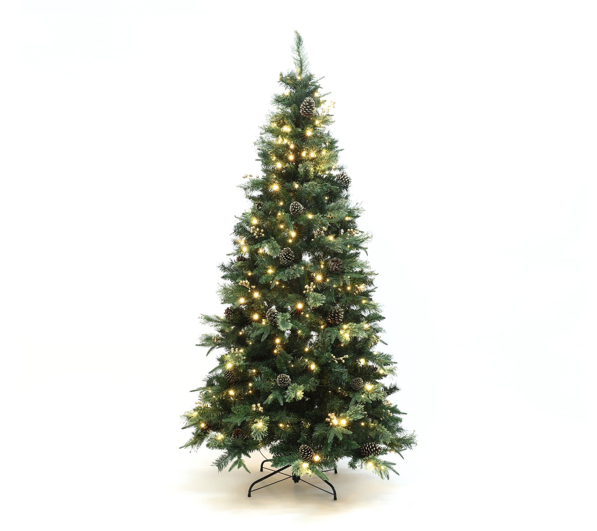 LuxenHome 6.5Ft Pre-Lit Artificial Pine Xmas Tree with Stand