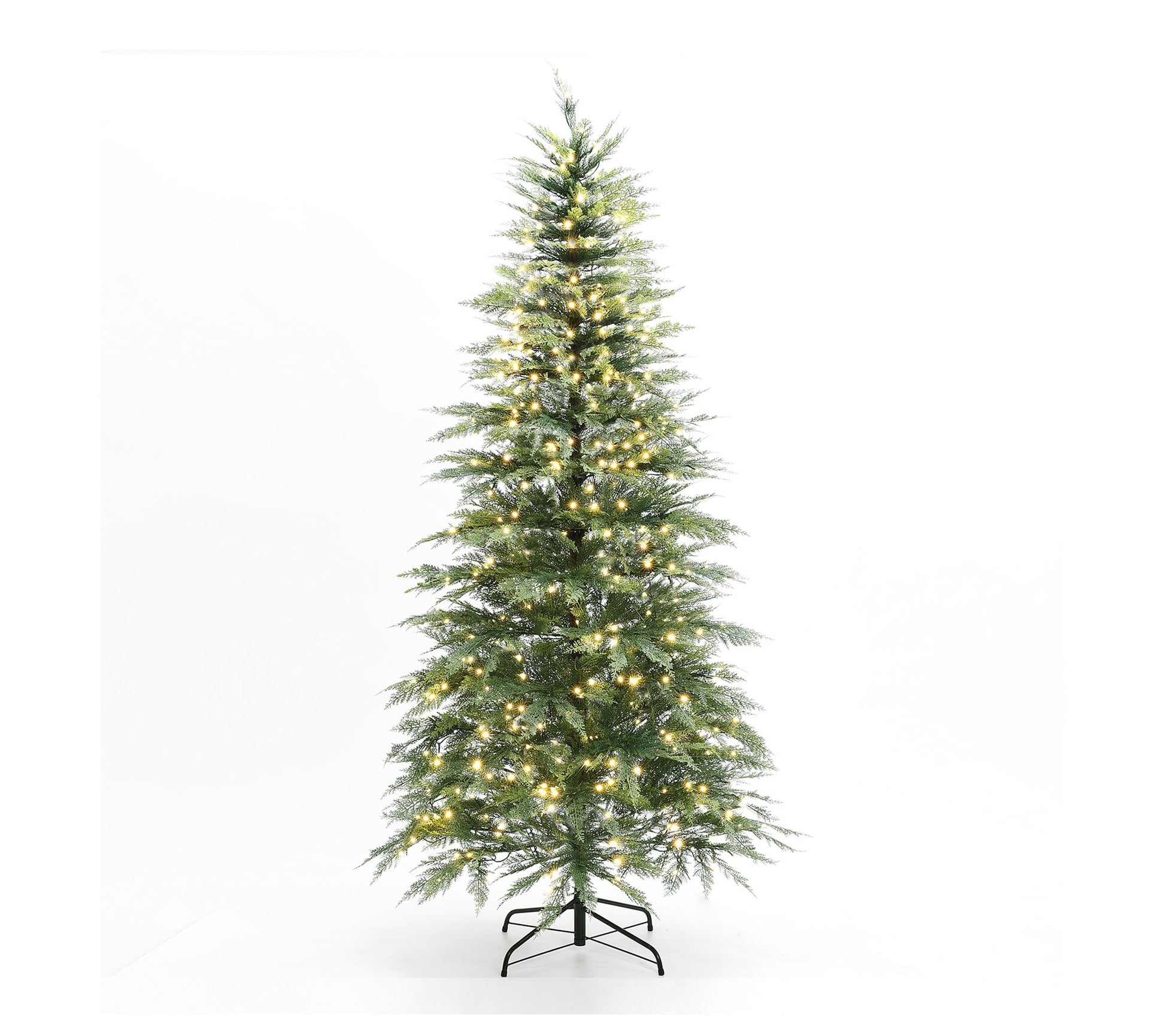 LuxenHome 6.5Ft Pre-Lit Green Cypress Artificia l Xmas Tree