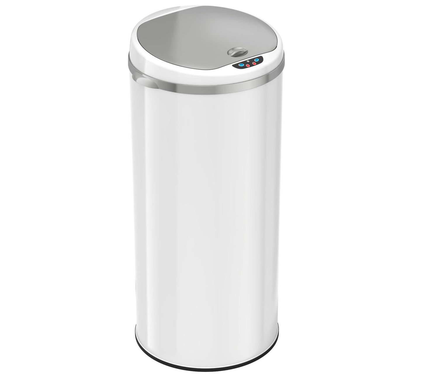 iTouchless Round 13-Gallon Deodorizer Trash Can- White