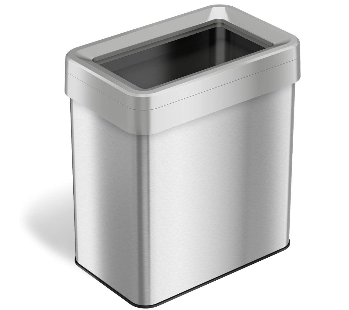 iTouchless 16-Gallon Rectangular Open-Top TrashCan