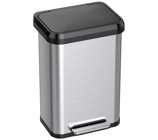 iTouchless SoftStep Stainless Steel Trash Can 13.2 gallon