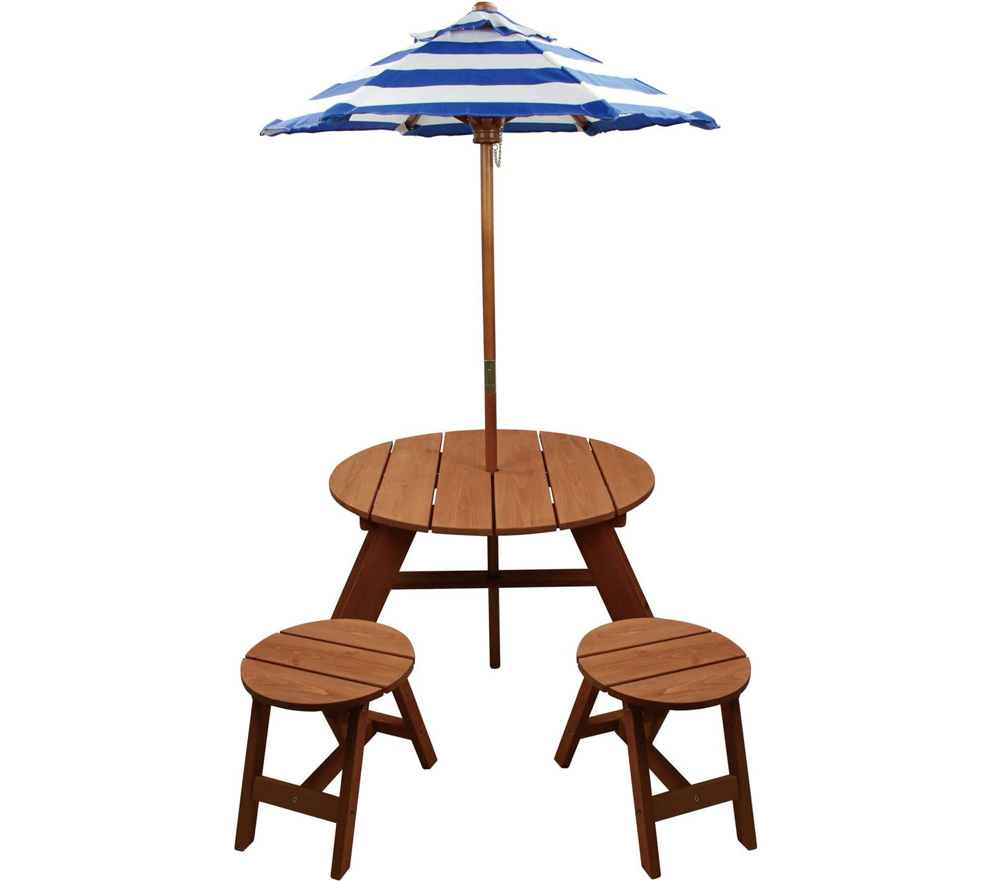 Homeware Wood Kids Round Table w/ Umbrella and2 Chairs