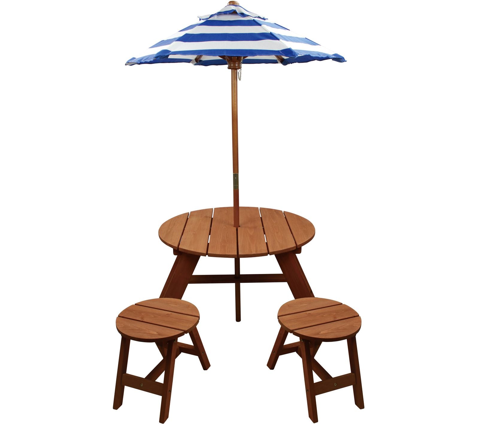 Homeware Wood Kids Round Table w/ Umbrella and2 Chairs