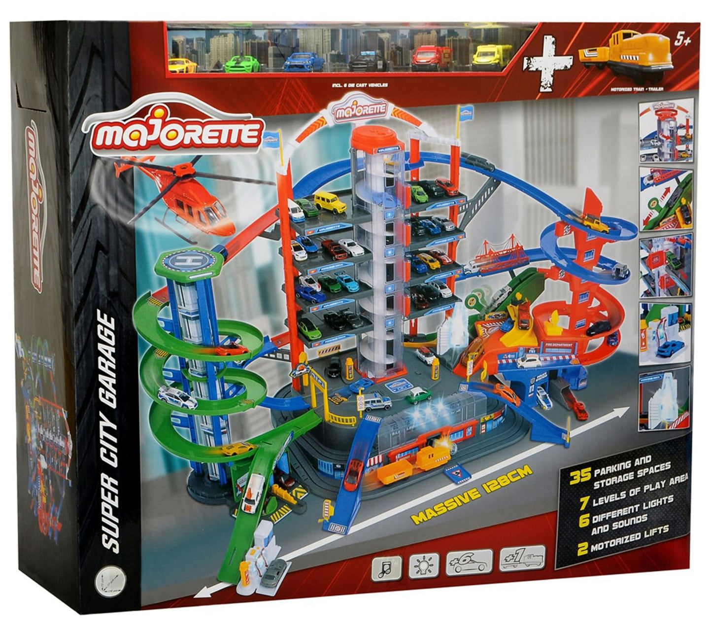 Dickie Toys Super City Garage Playset With 6 Die-Cast Cars