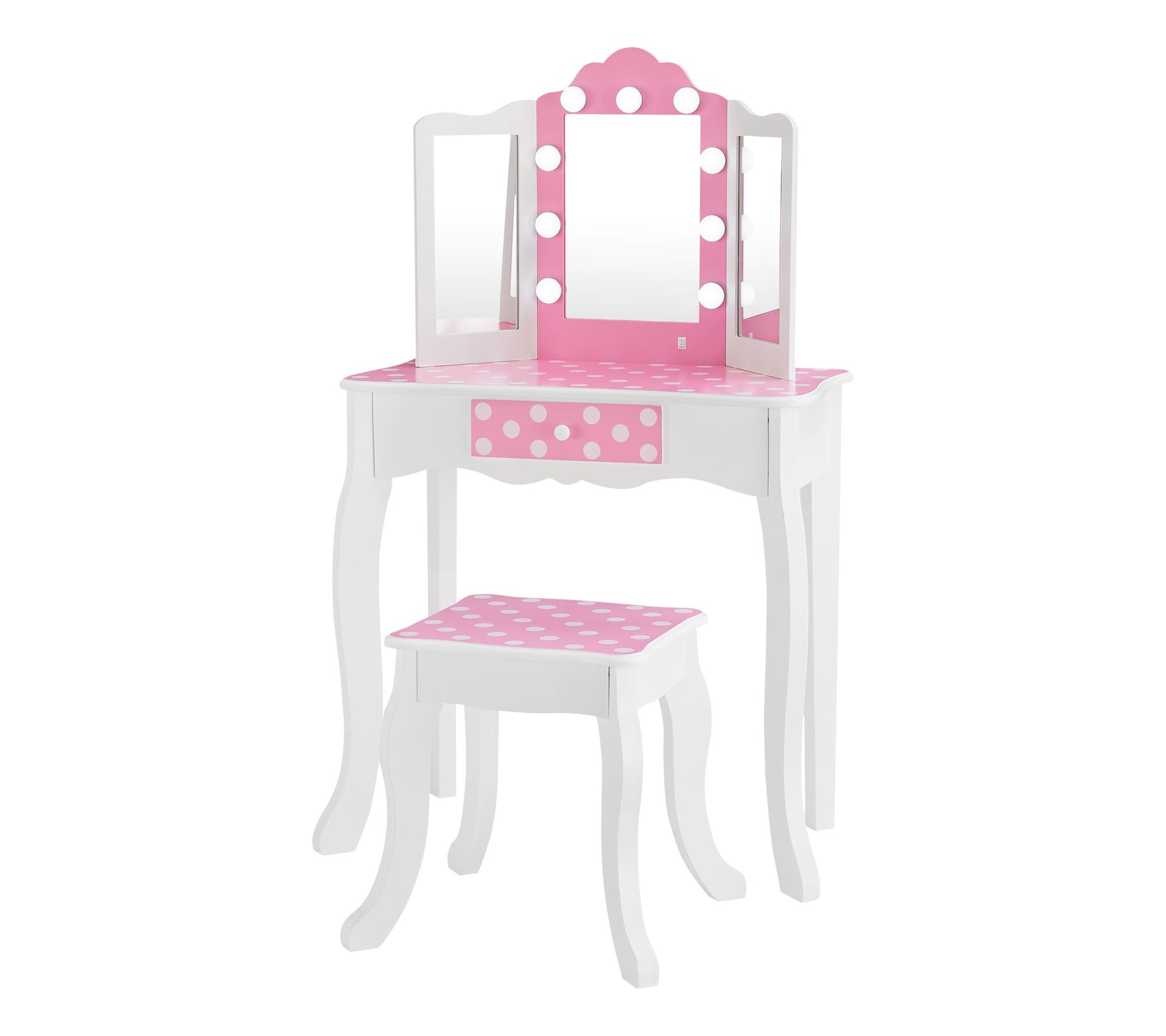 Teamson Kids Gisele Polka Dot Kids Vanity Tableand Stool