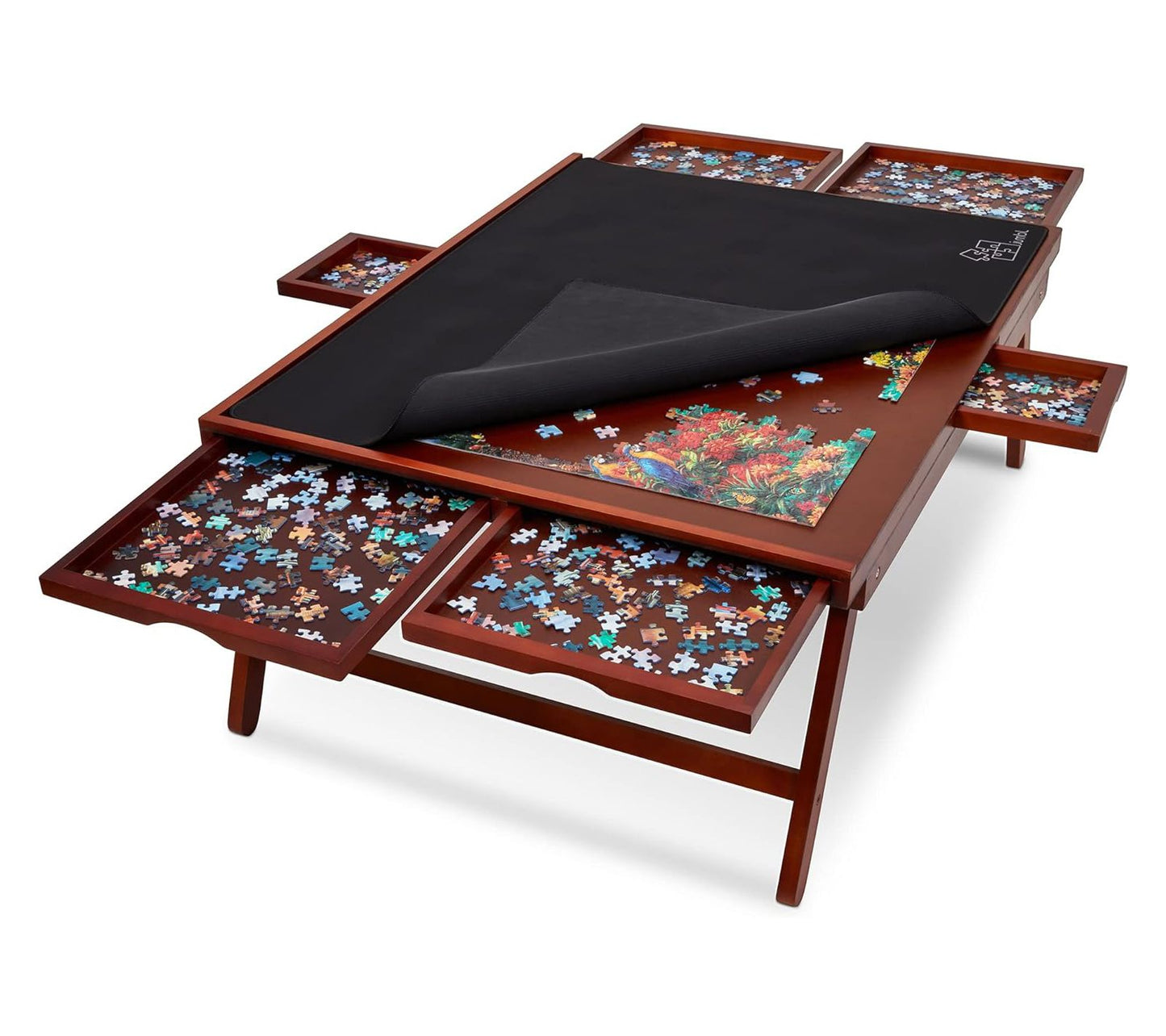 Jumbl 1500-Piece Puzzle Board Table withDrawers