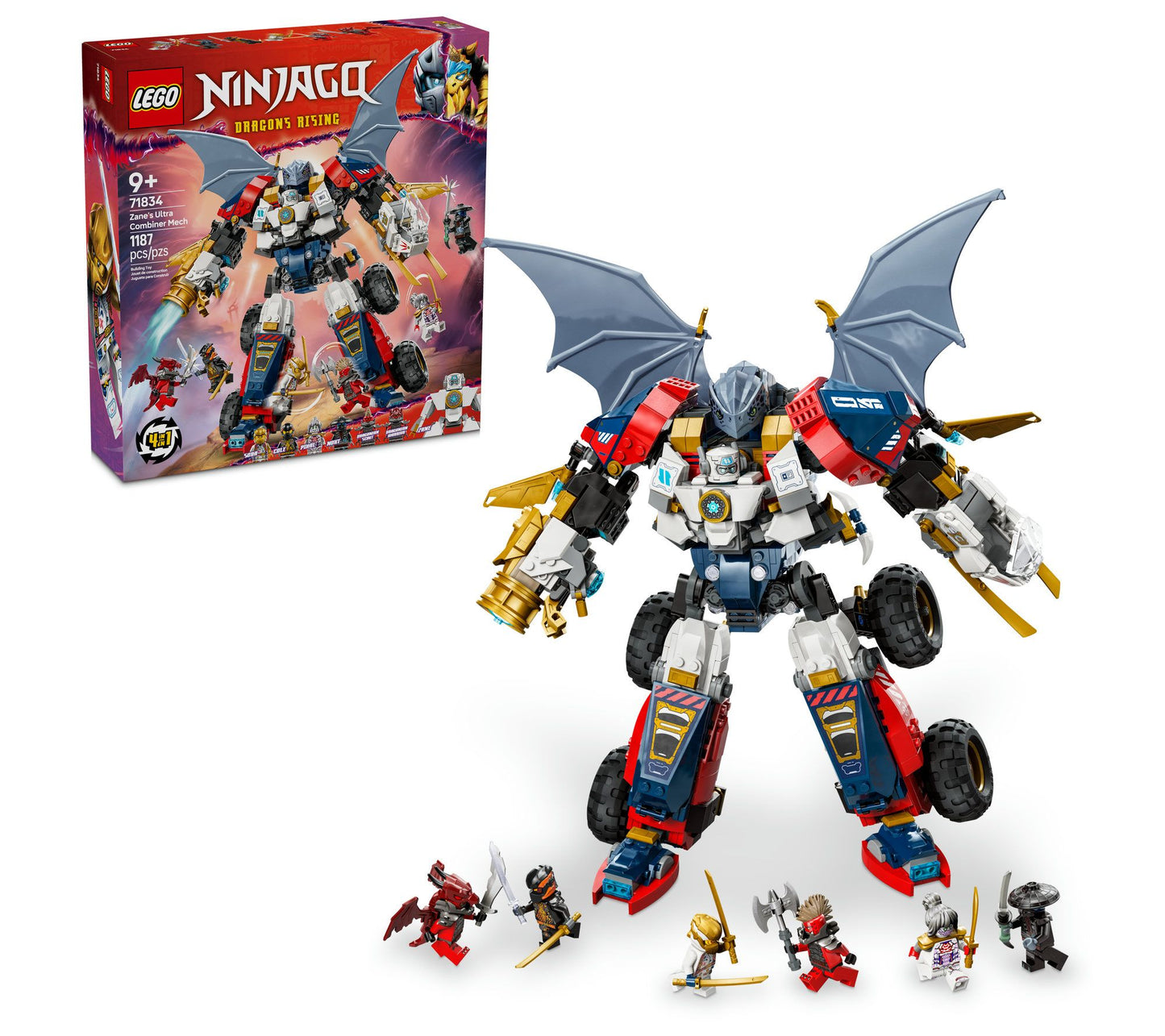 LEGO NINJAGO Zane's Ultra Combiner Mech Toy 4-in-1 Set 71834