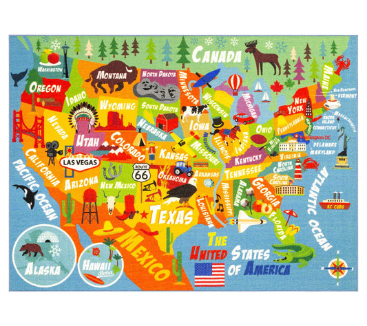 KC Cubs Map Rug: USA - 8x10'